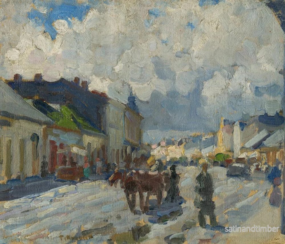 Reproduktion av målningen Rue principale à Michalovce - Jozef Teodor Mousson - Bild 2