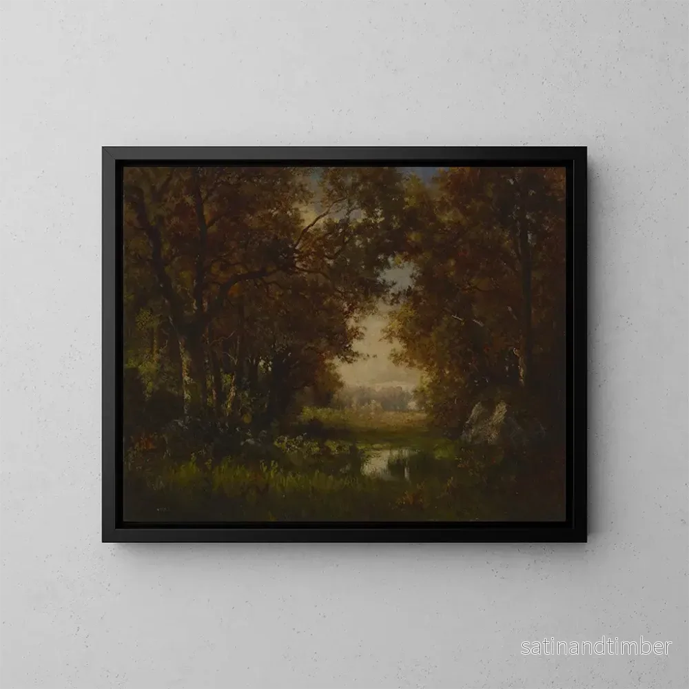Reproduktion av målningen Scen i Fontainebleau-skogen - Robert Crannell Minor