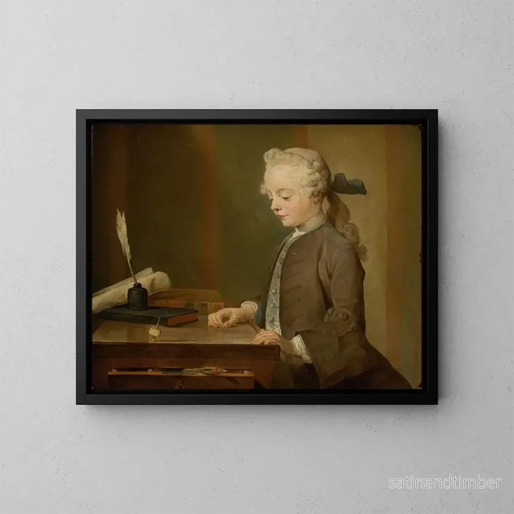Reproduktion av målningen Portrait of Auguste Gabriel Godefroy - Jean Siméon Chardin