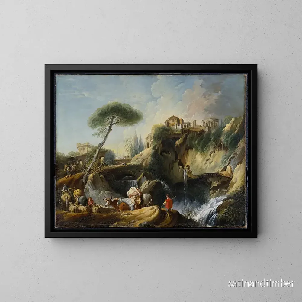 Reproduktion av målningen Vue de Tivoli avec le temple de Vesta – François Boucher