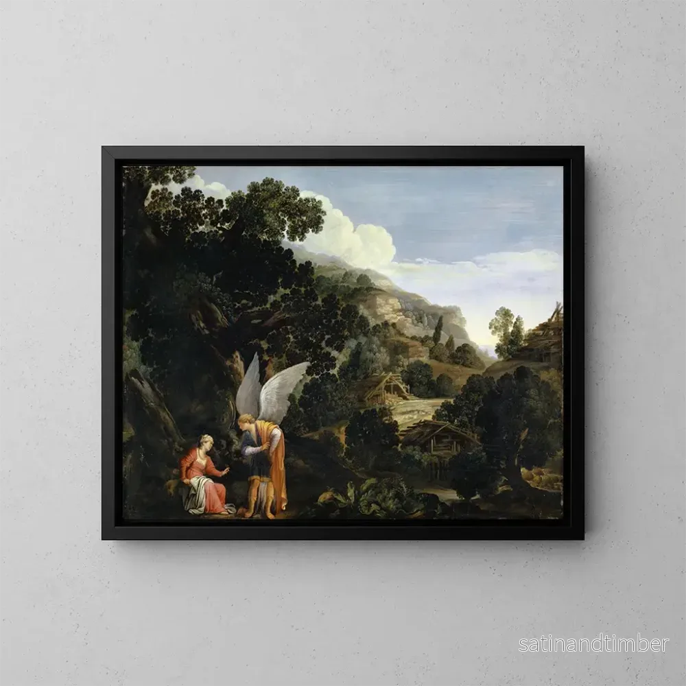 Reproduktion av målningen L'Annonciation à la femme de Manoach - Carlo Saraceni