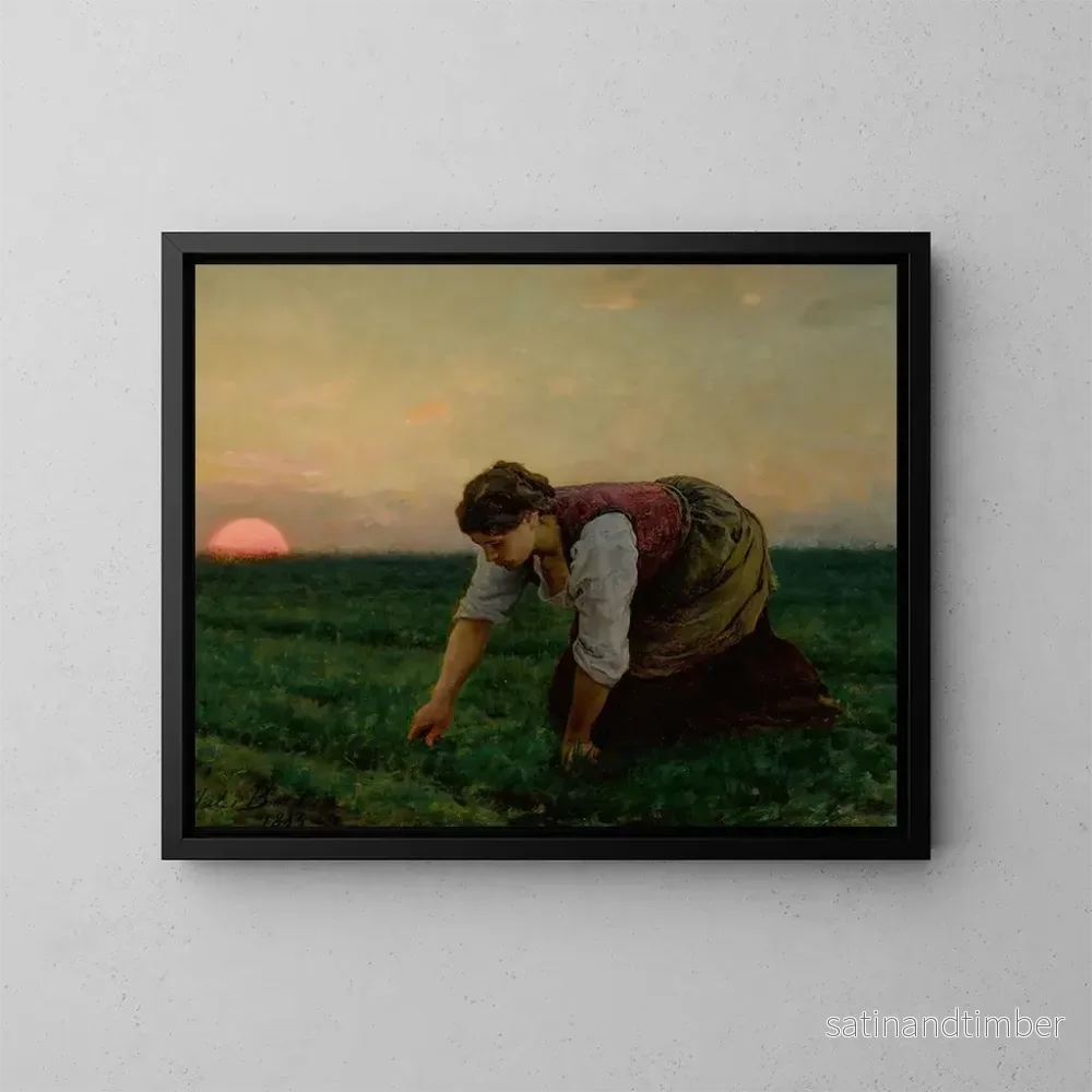 Reproduktion av målningen Une sarcleuse - Jules Breton