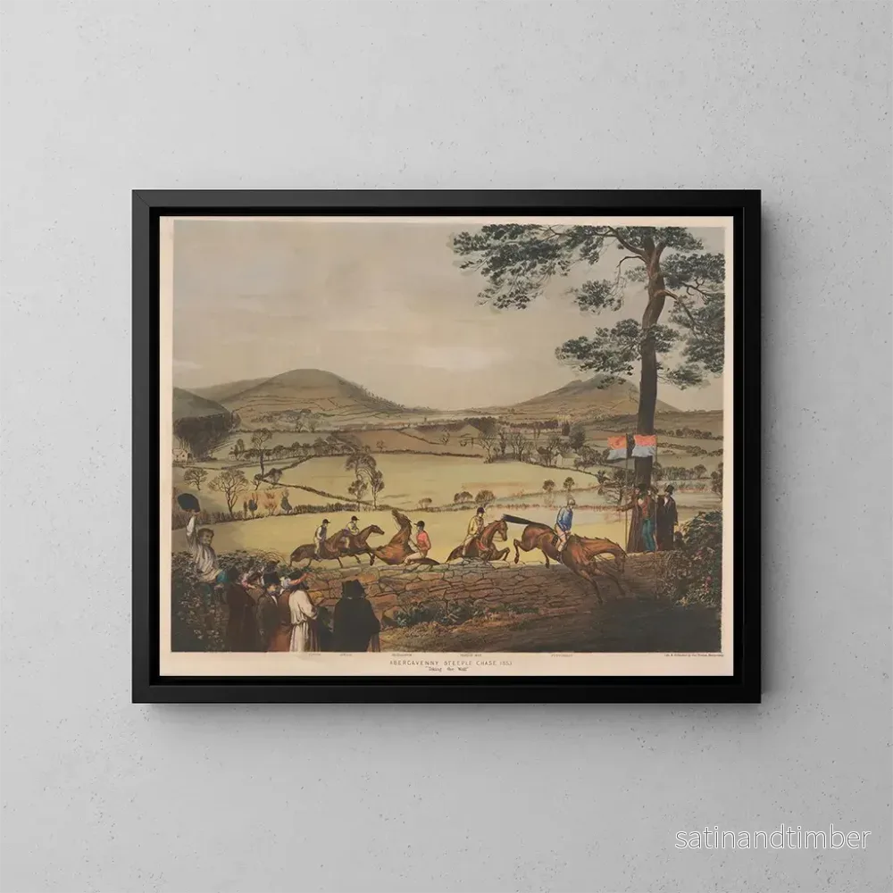 Reproduktion av målningen La course de haies d’Abergavenny – Charles Denton Reproduktion av målningen La course de haies d’Abergavenny – Charles Denton