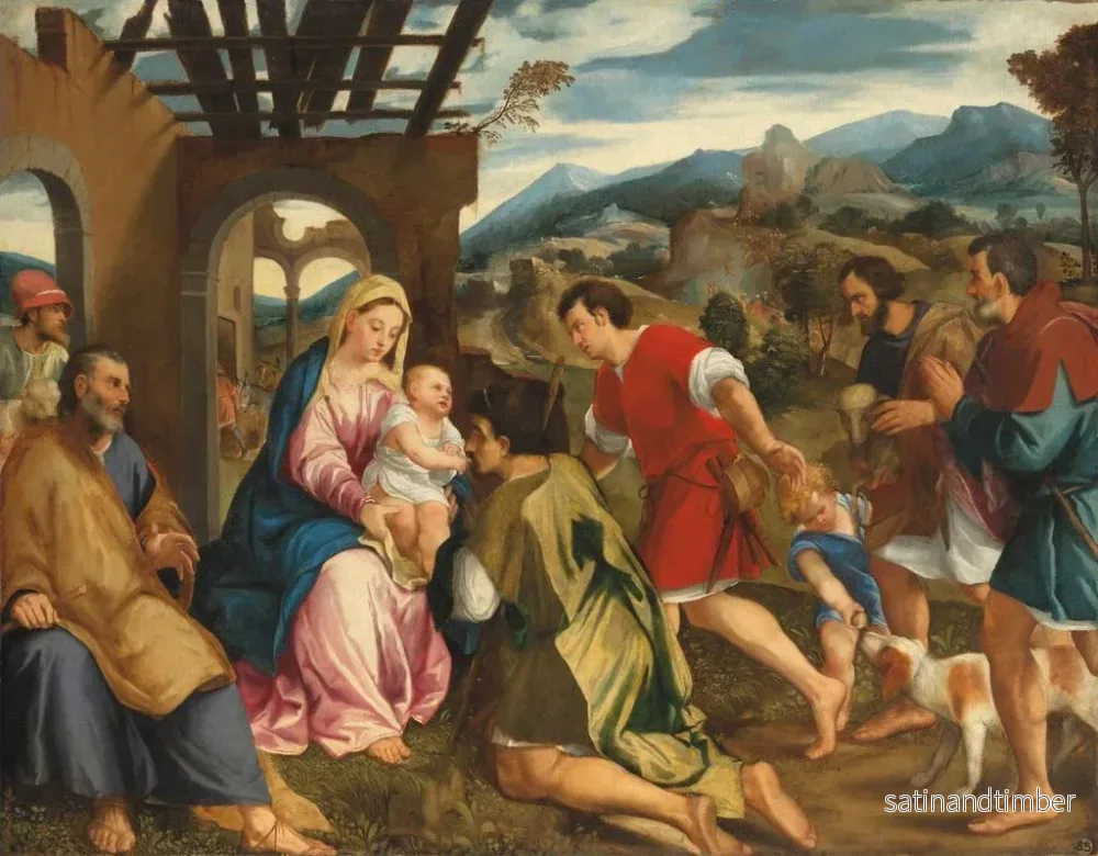 Reproduktion av målningen Adoration des bergers - Bonifacio Veronese - Bild 2