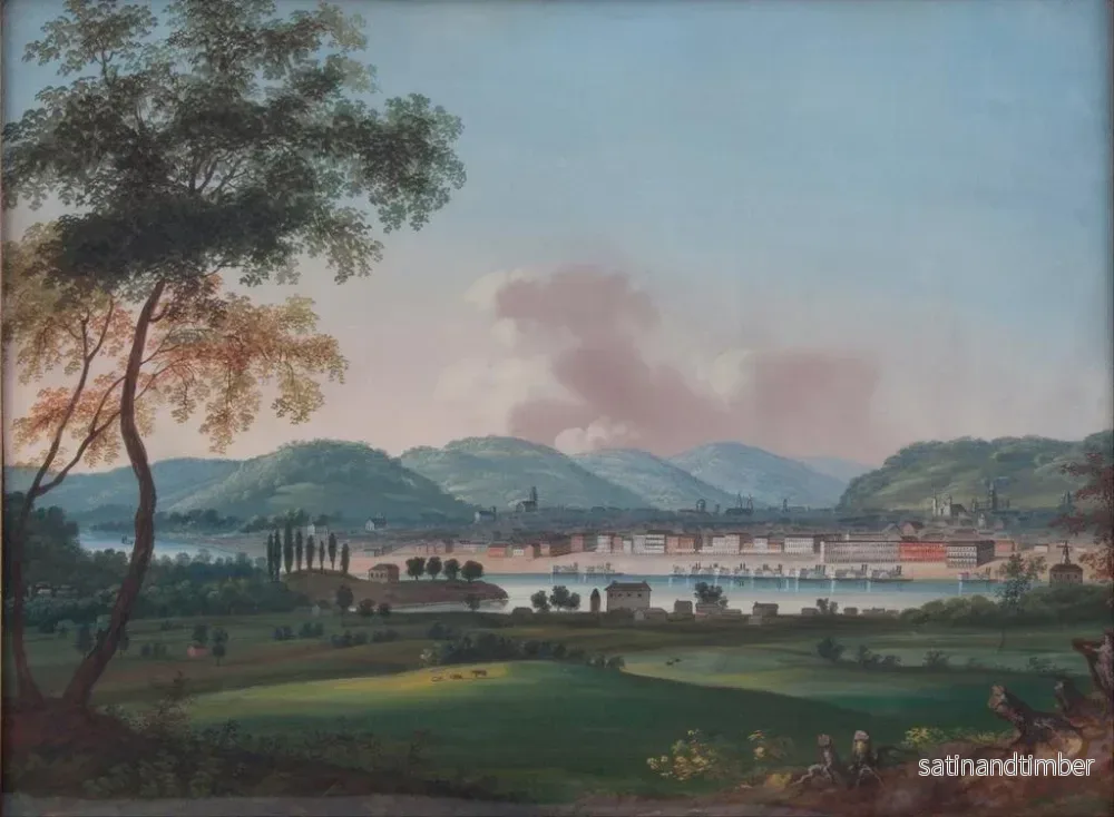 Reproduktion av målningen Cincinnati sedd från Newport kaserner - John Caspar Wild - Bild 2
