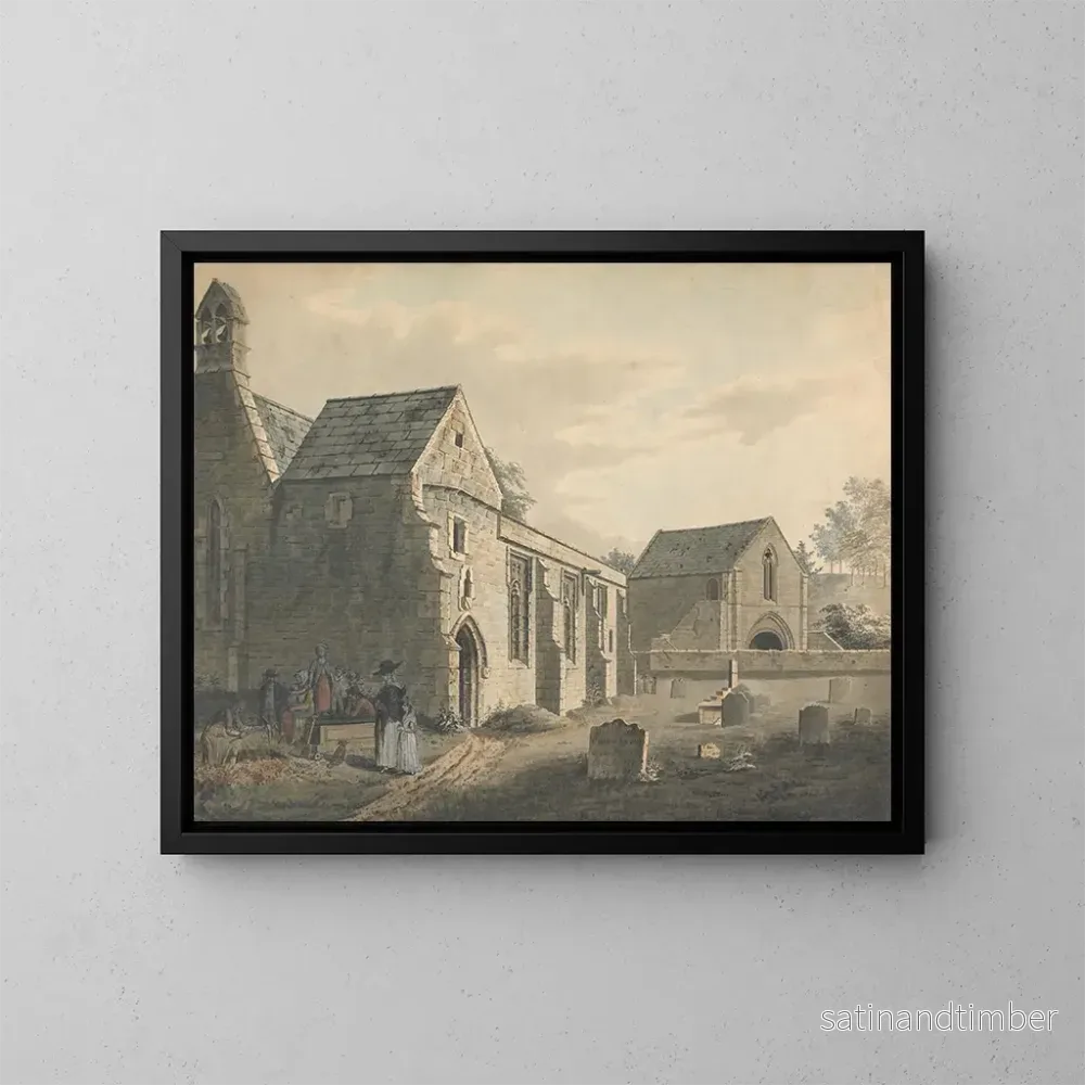 Reproduktion av målningen Cimetière de l’église et figures – John Roe de Warwick