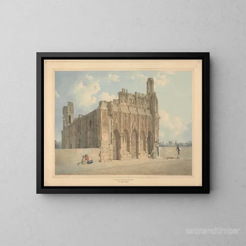 Reproduktion av målningen La chapelle du pont de Wakefield, Yorkshire - Thomas Richard Underwood