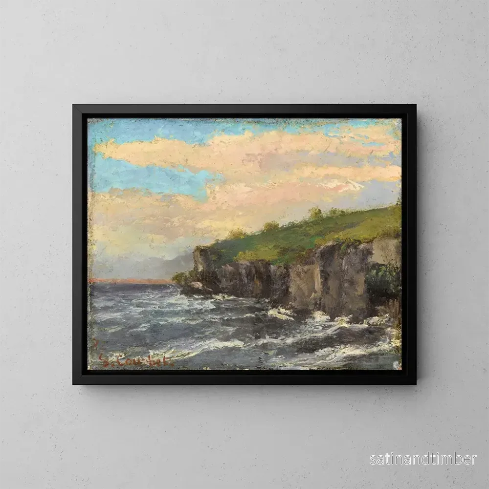 Reproduktion av målningen Falaises au bord de l'eau - Gustave Courbet