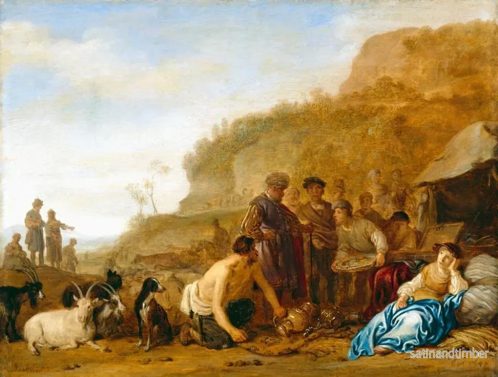 Reproduktion av målningen Laban på jakt efter sina gudar - Nicolaes Moeyaert - Bild 2