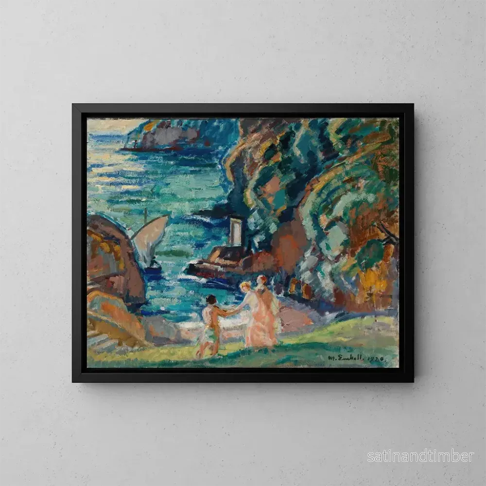 Reproduktion av målningen Rivage rocheux au soleil à Portofino - Magnus Enckell