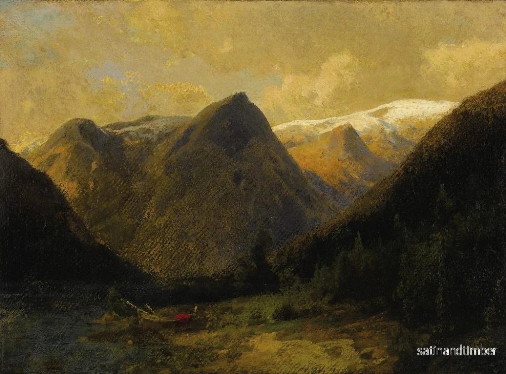 Reproduktion av målningen Canoë vid vattnet - Hermann Ottomar Herzog - Bild 2