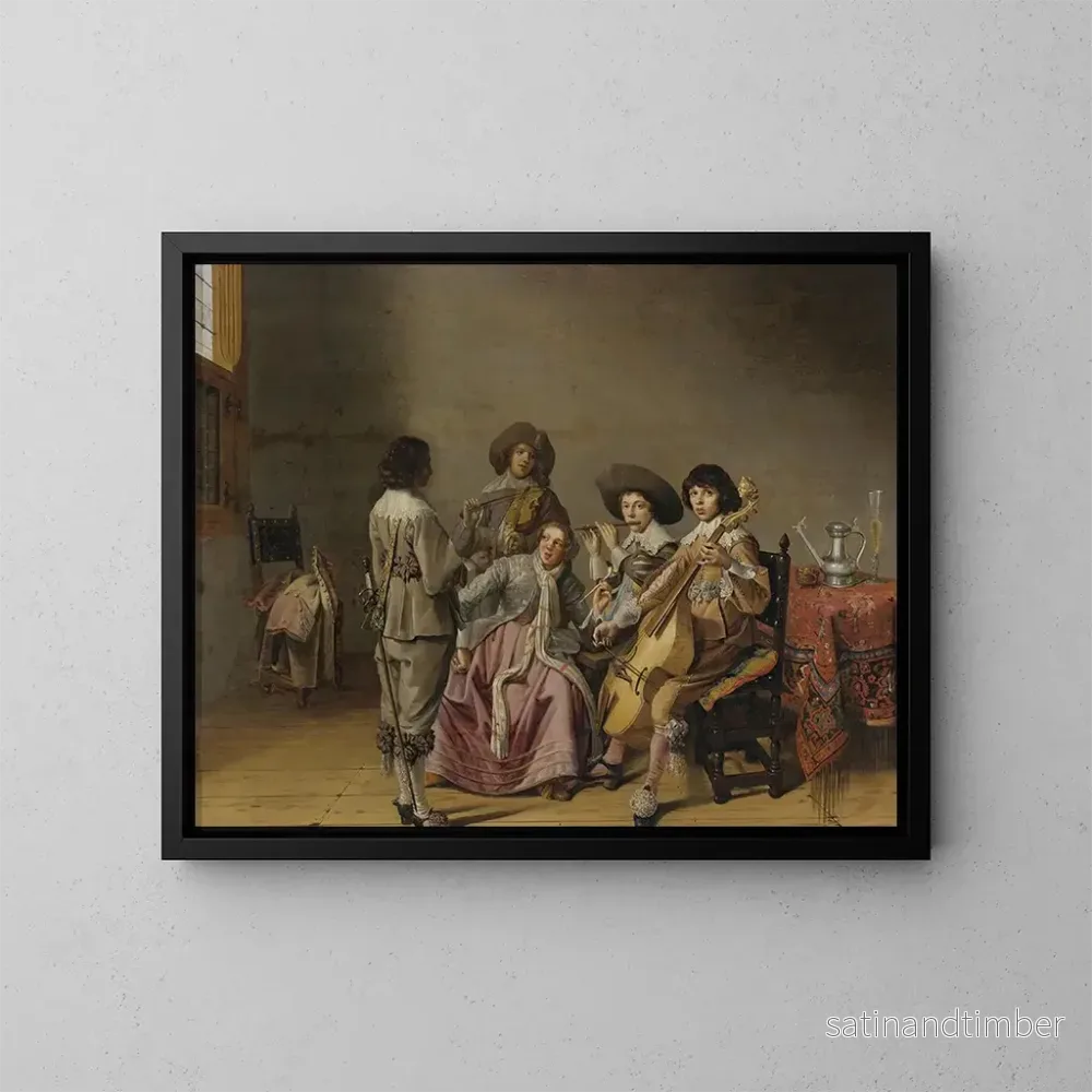 Reproduktion av målningen Divertissement musical - David Bailly