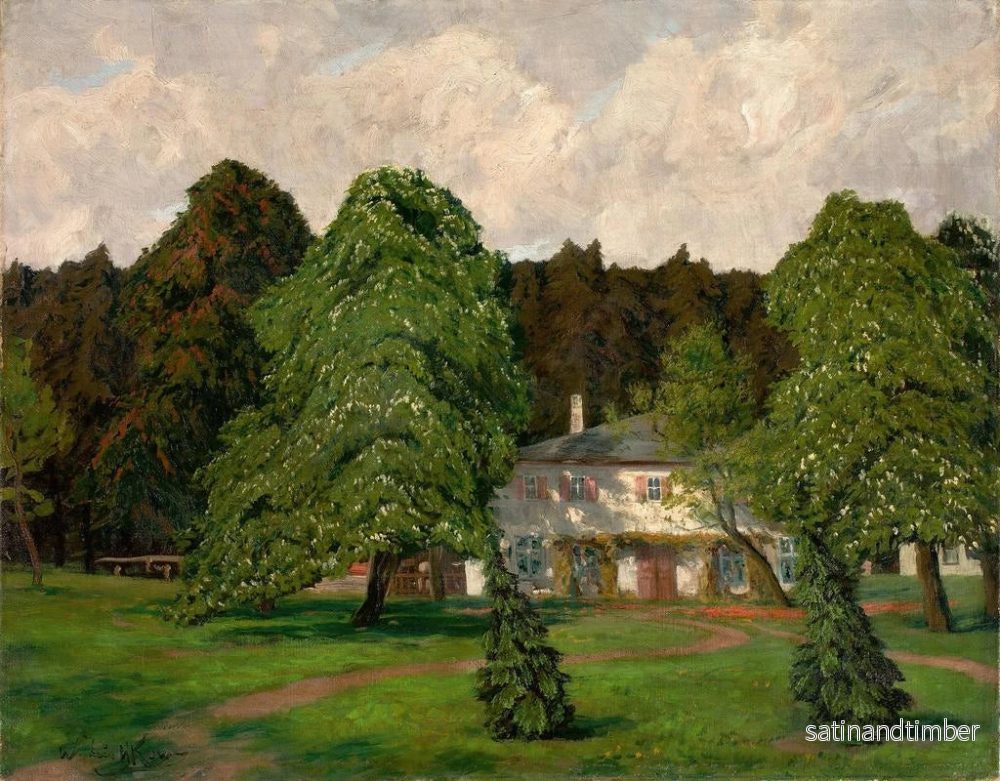 Reproduktion av målningen av huset bakom kastanjer i blom - Walter Leistikow - Bild 2