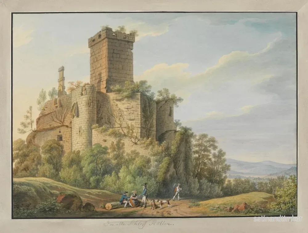 Reproduktion av målningen av Château de Rötteln nära Lörrach - Philipp Jakob Becker - Bild 2