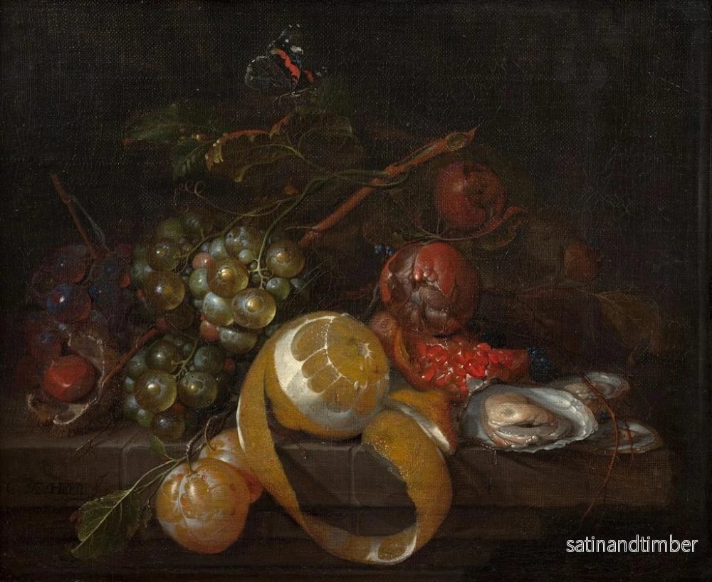 Reproduktion av målningen Komposition med en citron, druvor och ostron - Cornelis de Heem - Bild 2