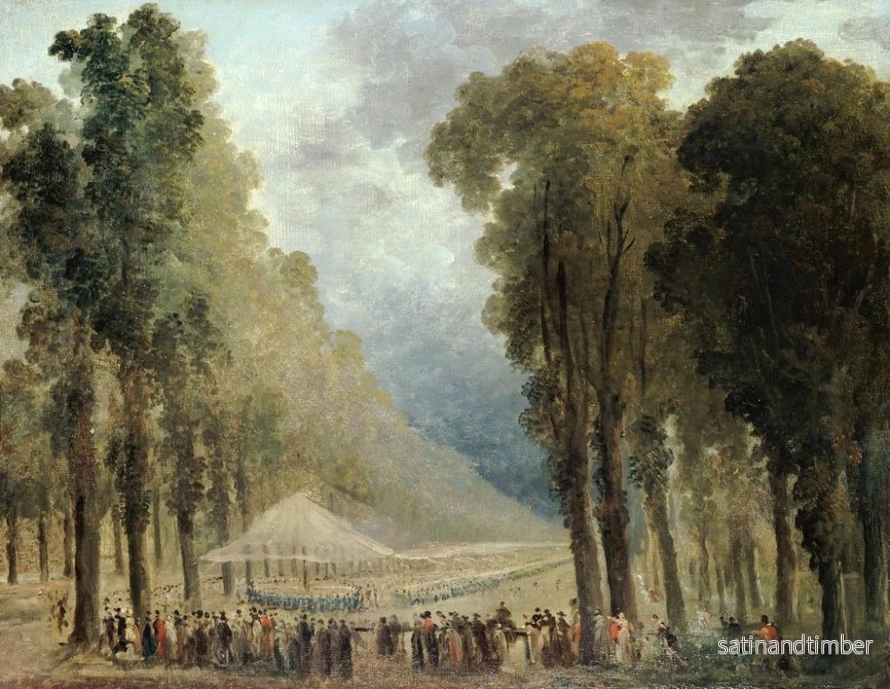 Reproduktion av målningen av måltid serverat för trupper i en allé på Champs-Élysées eller i Saint-Cloud-parken - Hubert Robert - Bild 2