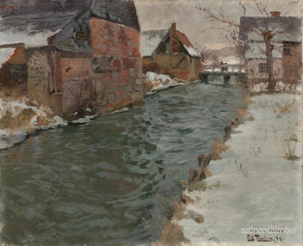 Reproduktion av målningen Hameau vid floden - Frits Thaulow - Bild 2