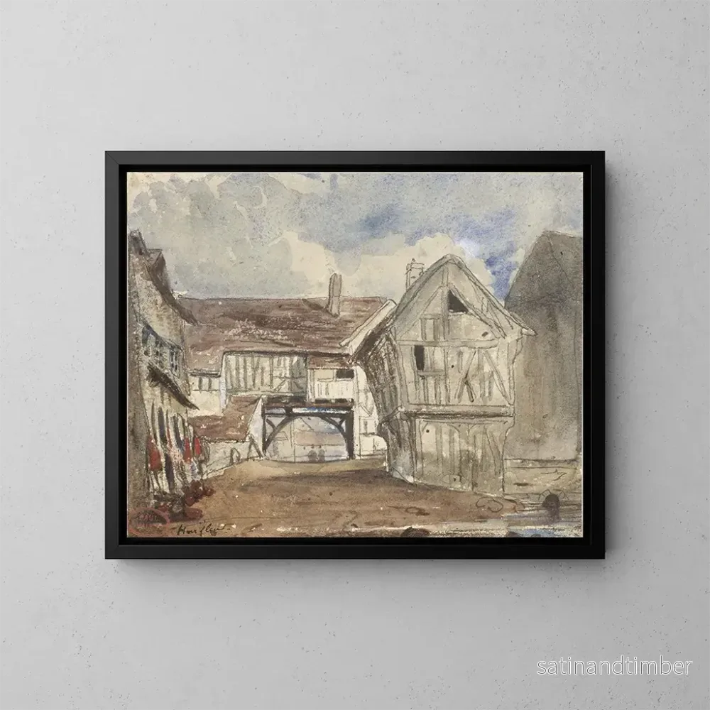 Reproduktion av målningen Vue de Honfleur - Paul Huet