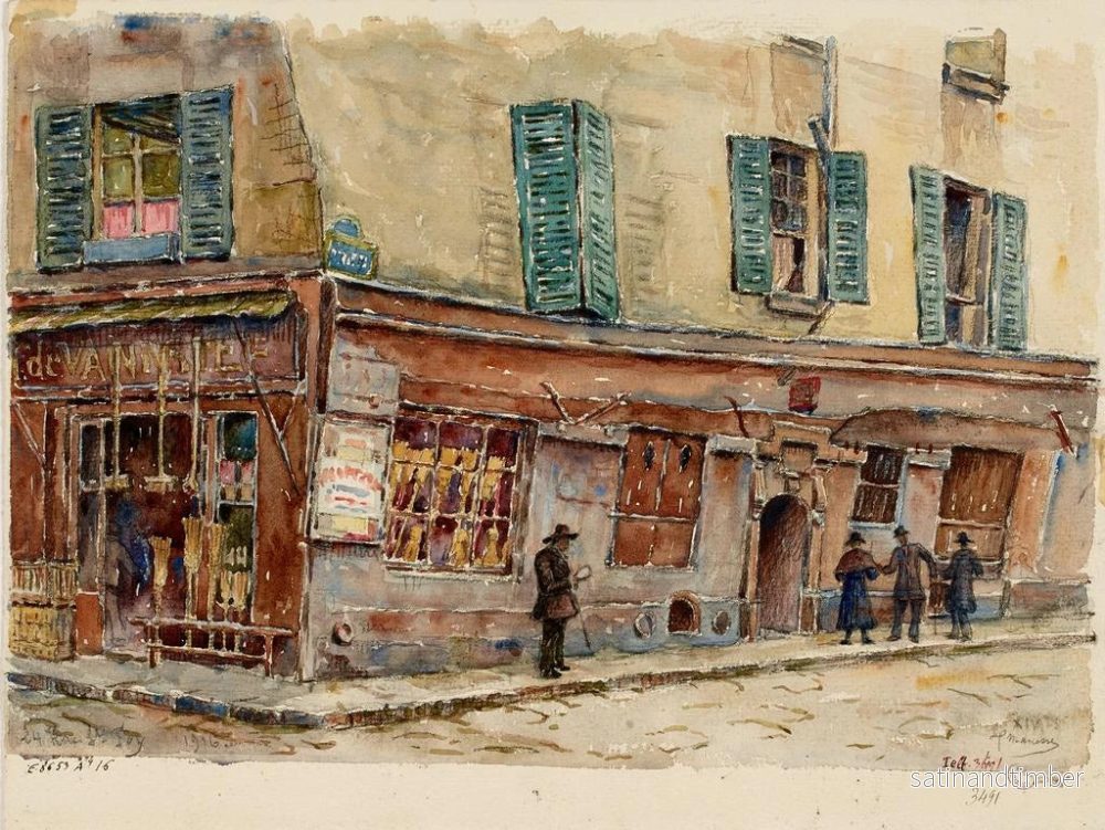 Reproduktion av målningen av det gamla huset från 1300-talet, 24 Sainte-Foy-gatan, hörnet av Saint-Denis-gatan - Georges-Henri Manesse - Bild 2