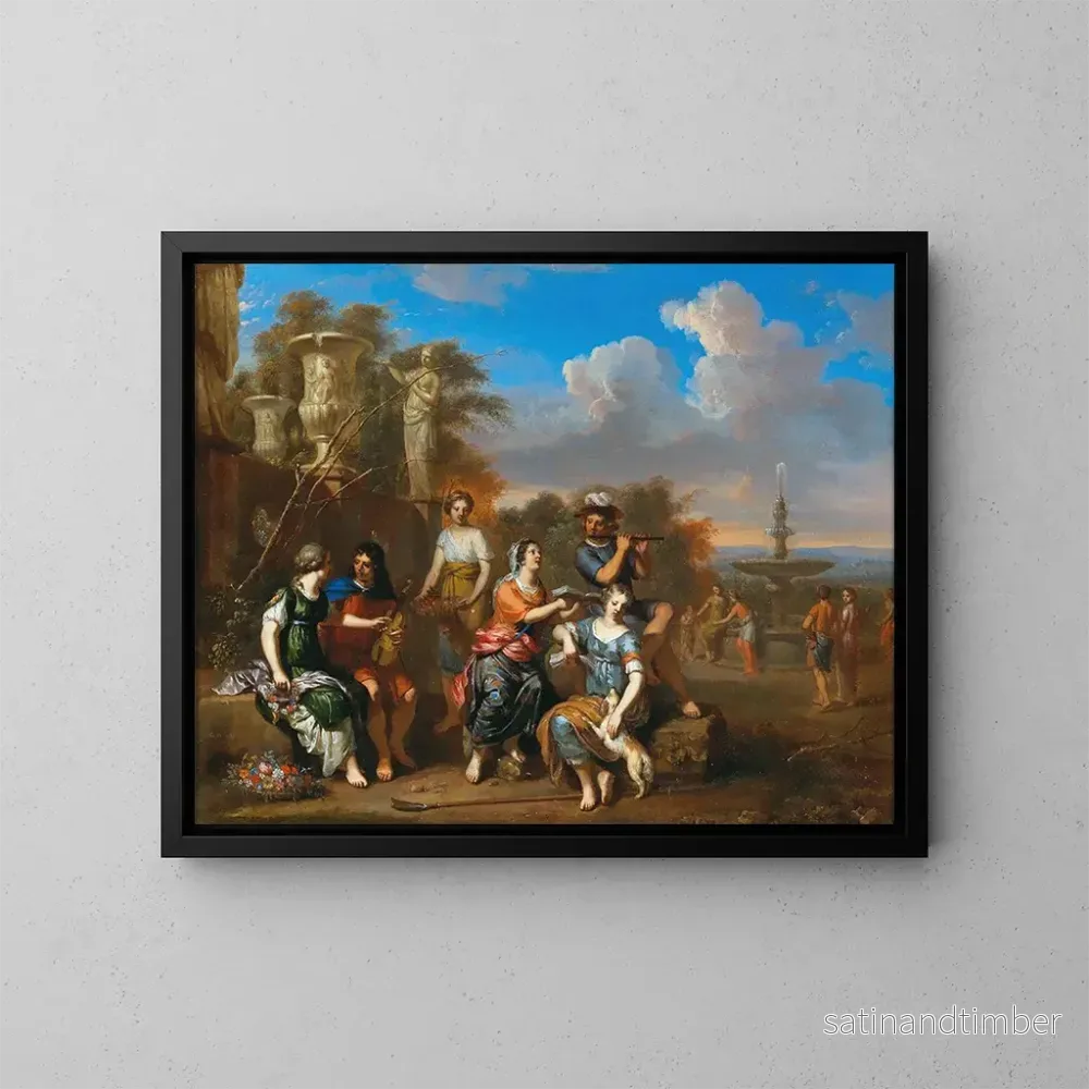 Reproduktion av målningen Concerto à l'ancienne - Gerard Hoet