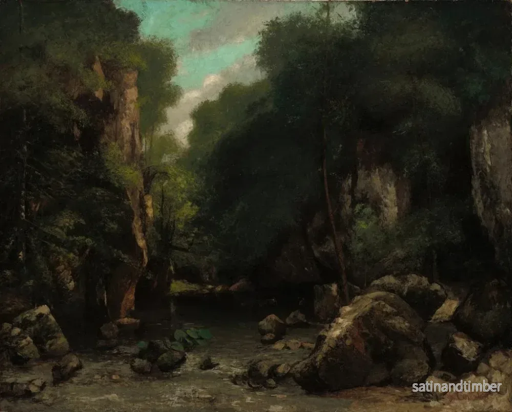 Reproduktion av målningen La vallée des Puits Noirs - Gustave Courbet - Bild 2