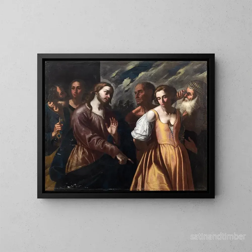 Reproduktion av målningen Le Christ et la femme adultère - Onofrio Palumbo