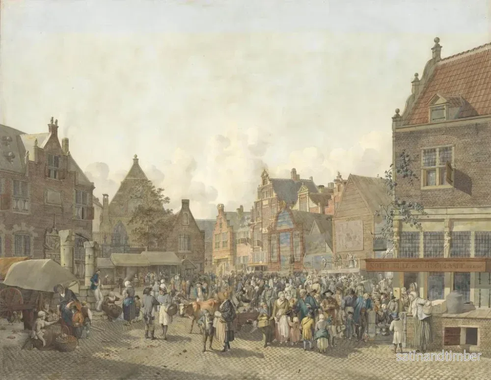 Reproduktion av målningen Place de la ville avec une foire - Johannes Huibert Prins - Bild 2