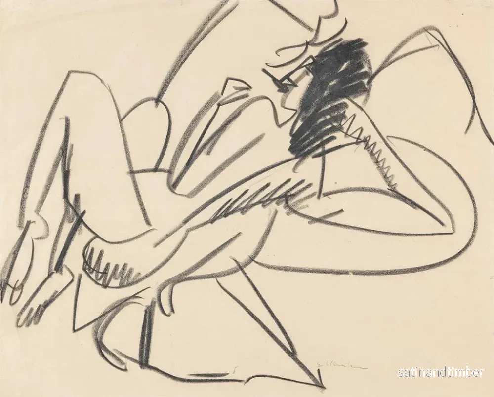 Reproduktion av målningen Akt kvinnlig liggande - Ernst Ludwig Kirchner - Bild 2