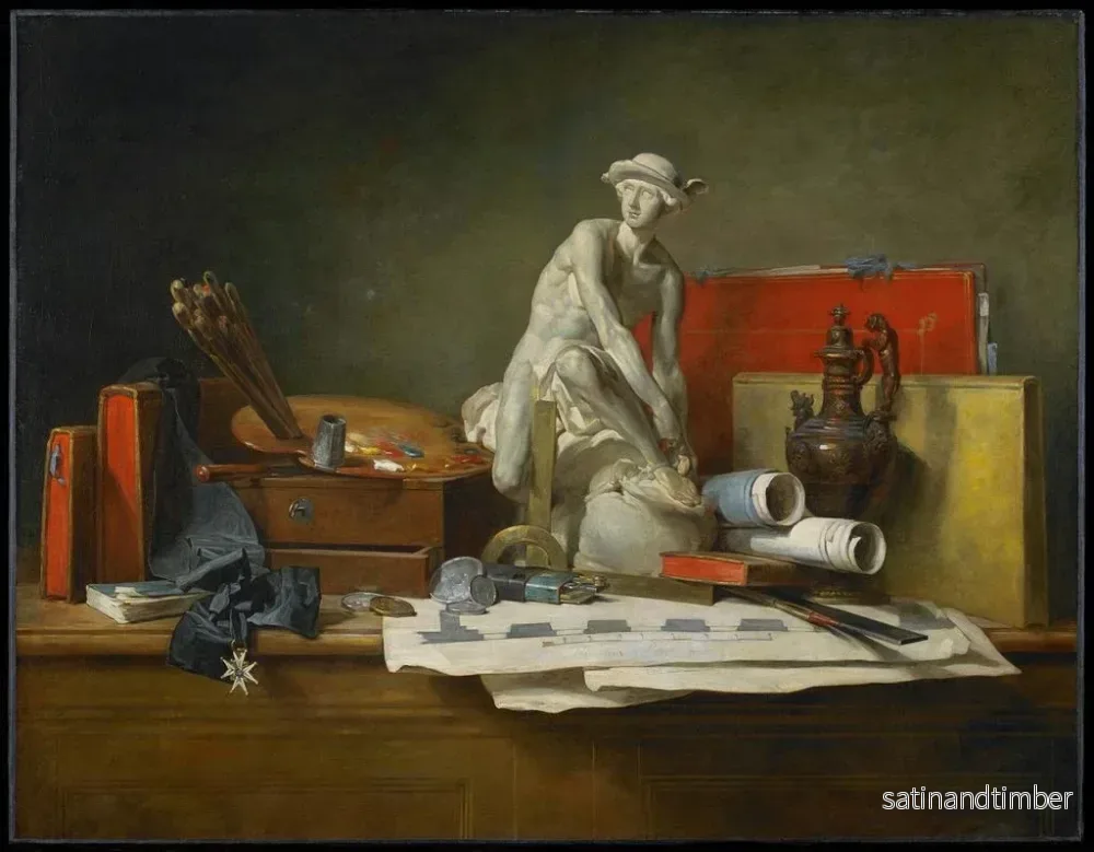 Reproduktion av målningen Les attributs des arts et les récompenses qui leur sont accordées - Jean Siméon Chardin - Bild 2