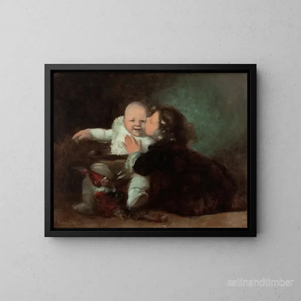 Reproduktion av målningen Le Baiser - Eugène Carrière
