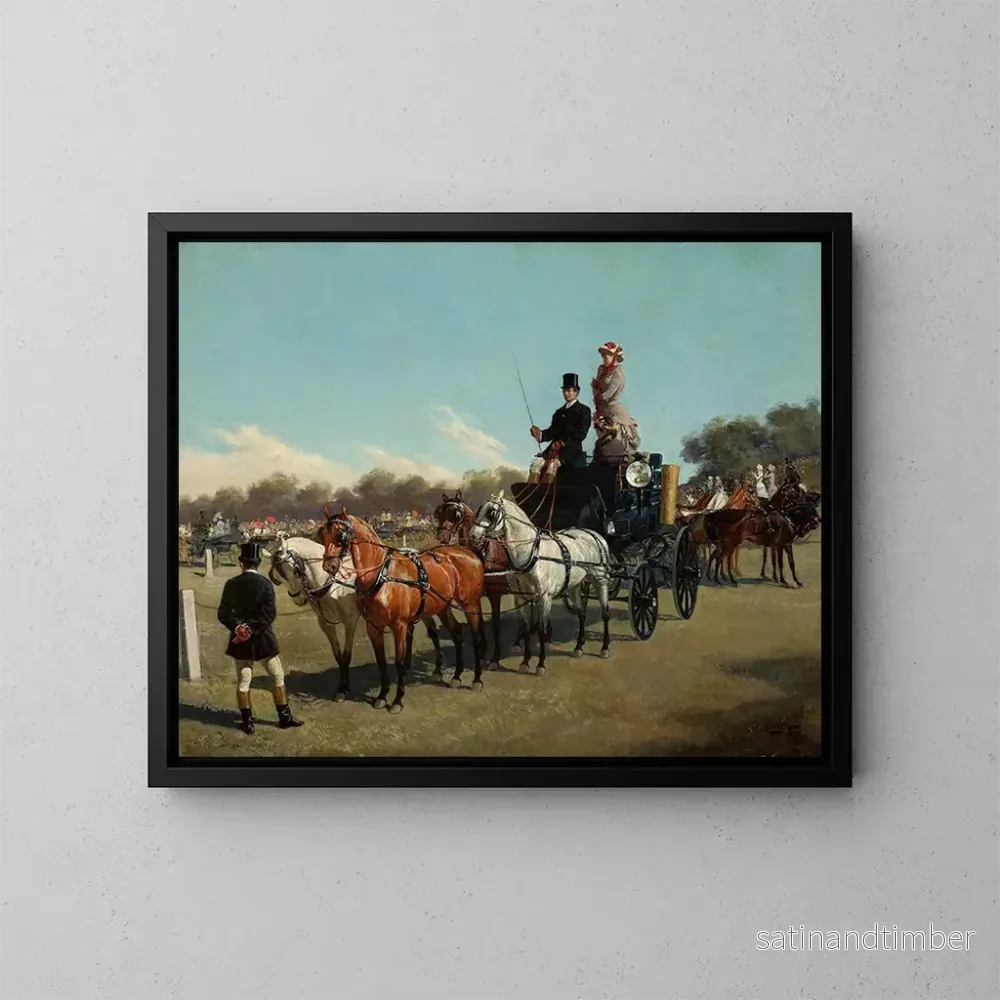 Reproduktion av målningen av Concours de carrosses sur la place du château d'Ujazd - Jan Bogumił Rosen