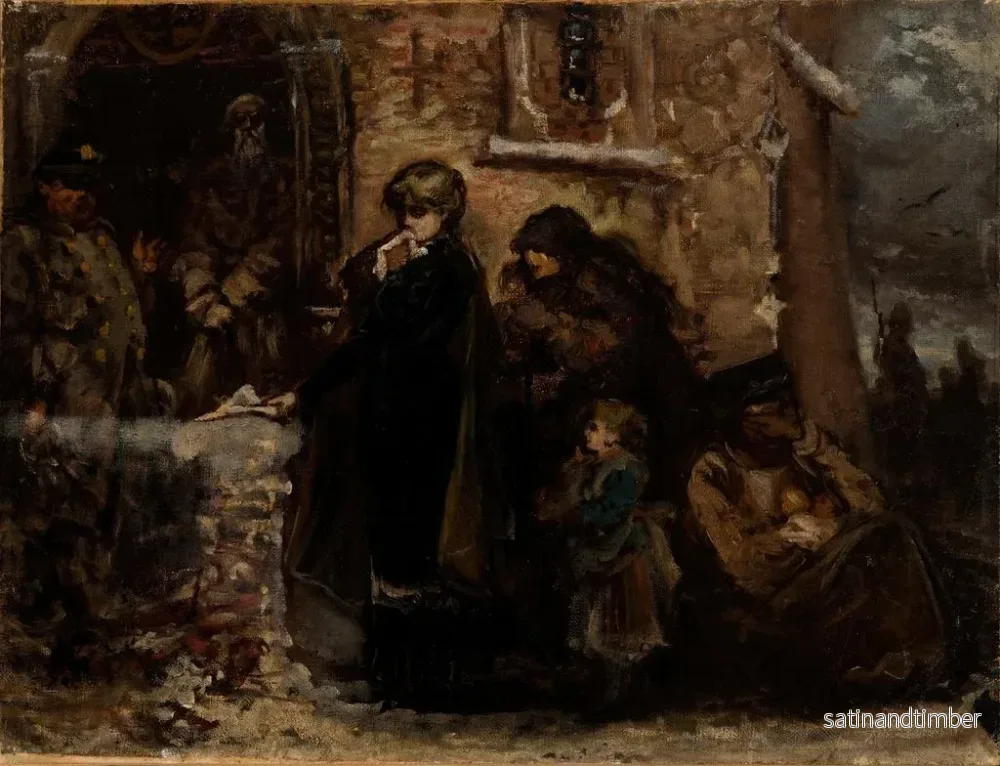 Reproduktion av målningen Framför en kyrka - Władysław Rossowski - Bild 2