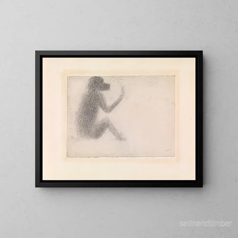 Reproduktion av målningen Singe assis - Georges Seurat