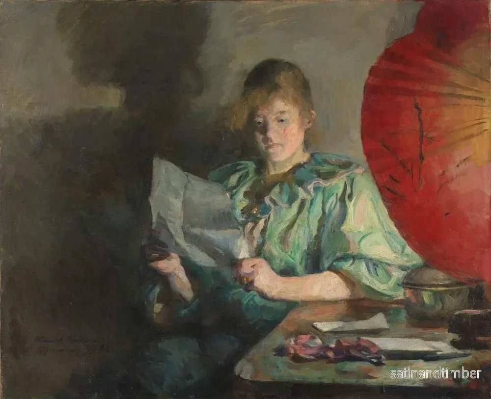 Reproduktion av målningen inomhus kväll - Harriet Backer - Bild 2