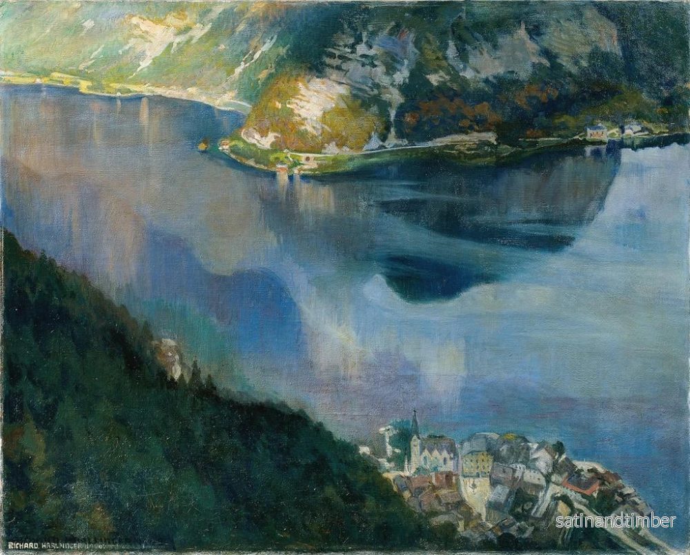 Reproduktion av målningen av sjön Hallstatt - Richard Harlfinger - Bild 2