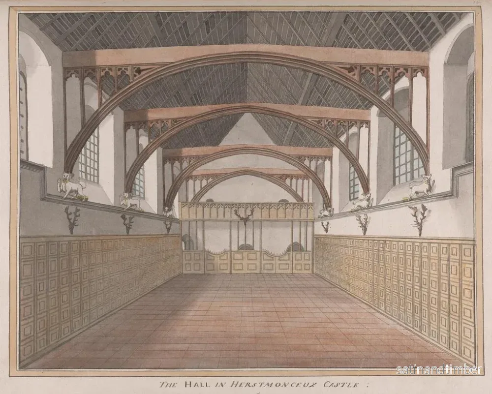 Reproduktion av målningen av Château de Herstmonceux, Sussex de l'Est, La Salle - James Lambert de Lewes - Bild 2