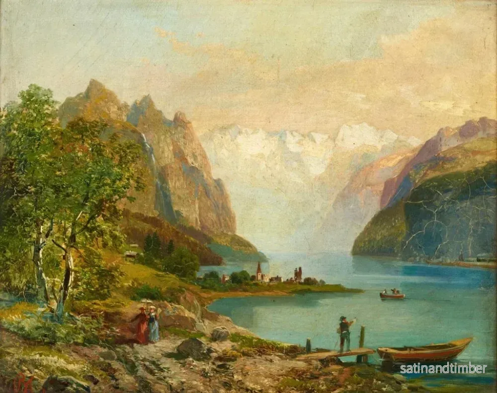 Reproduktion av målningen av Wallenstadt-sjön - Bernhard Mühlig - Bild 2