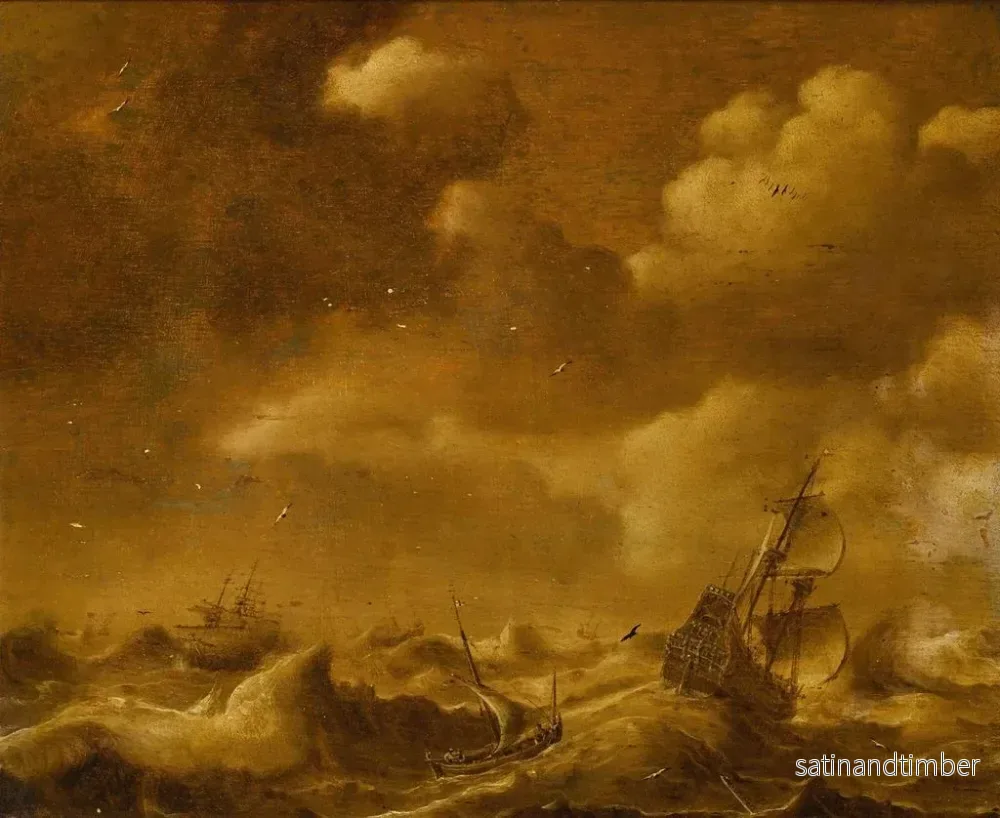 Reproduktion av målningen Navigering i en storm - Hendrick van Anthonissen - Bild 2