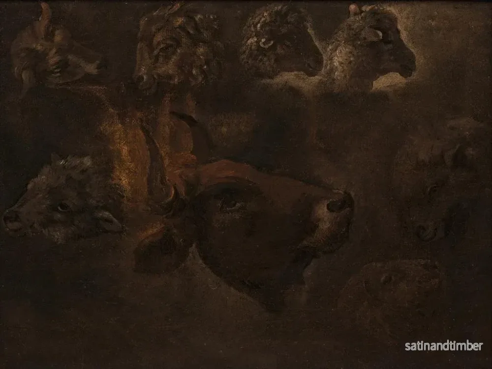Reproduktion av målningen Studier av djurhuvuden - Thomas Cole - Bild 2