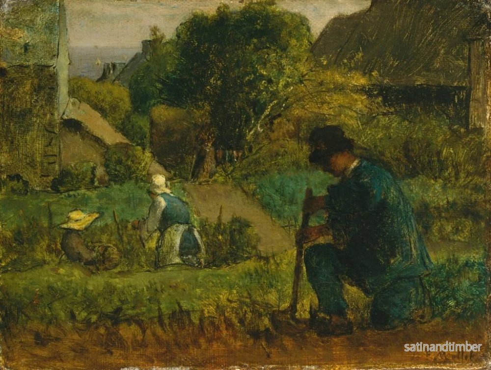 Reproduktion av målningen Trädgårdsscen - Jean-François Millet - Bild 2