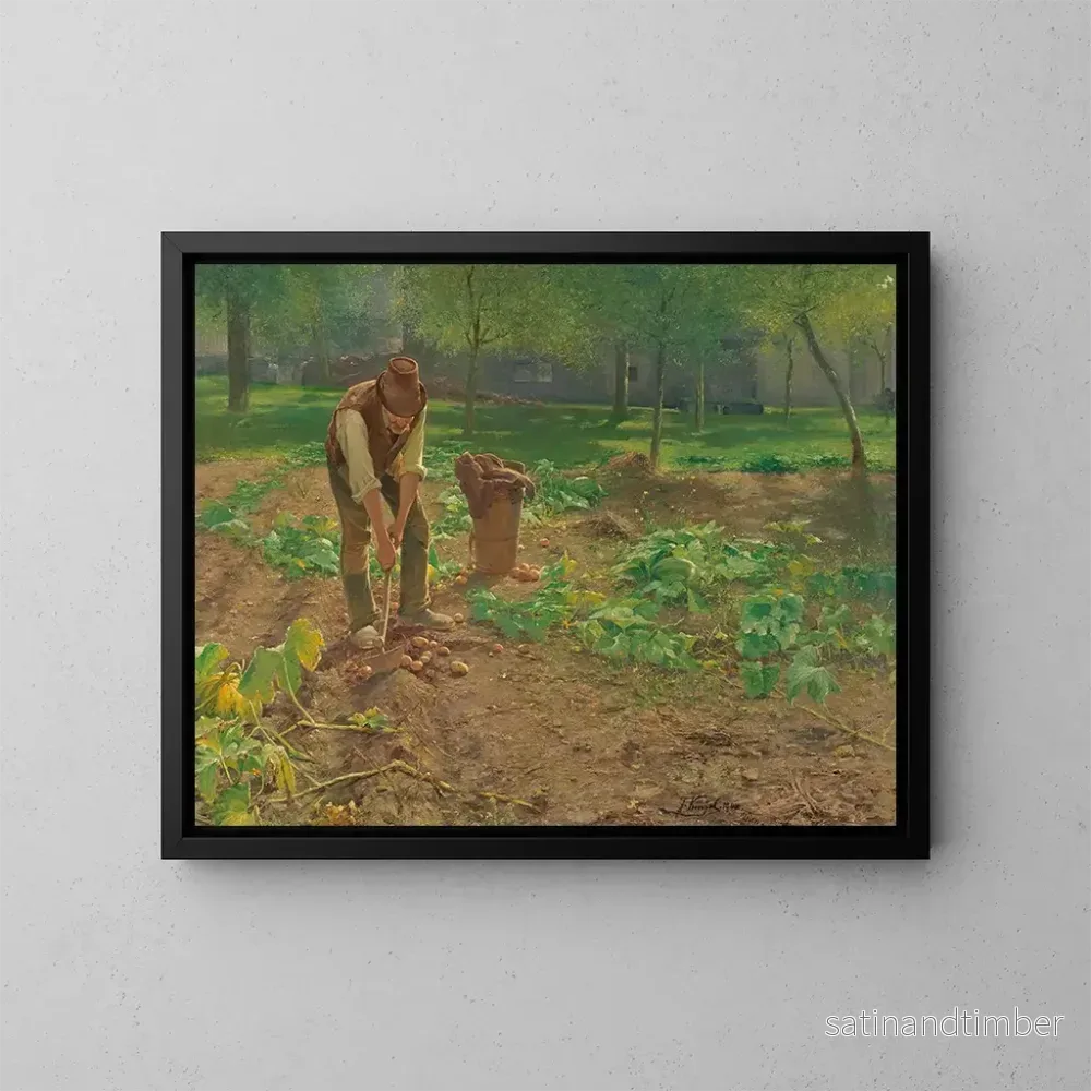 Reproduktion av målningen La Récolte des pommes de terre - Josef Kinzel