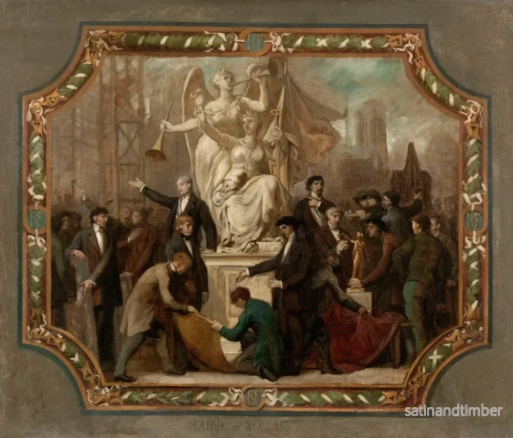 Reproduktion av målningen Allégorie des Arts, plafond - Émile Bin - Bild 2
