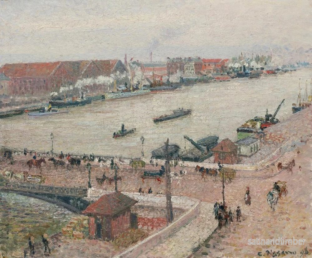 Reproduktion av målningen av flodvågen i Seine, Pont Boieldieu, Rouen - Camille Pissarro - Bild 2