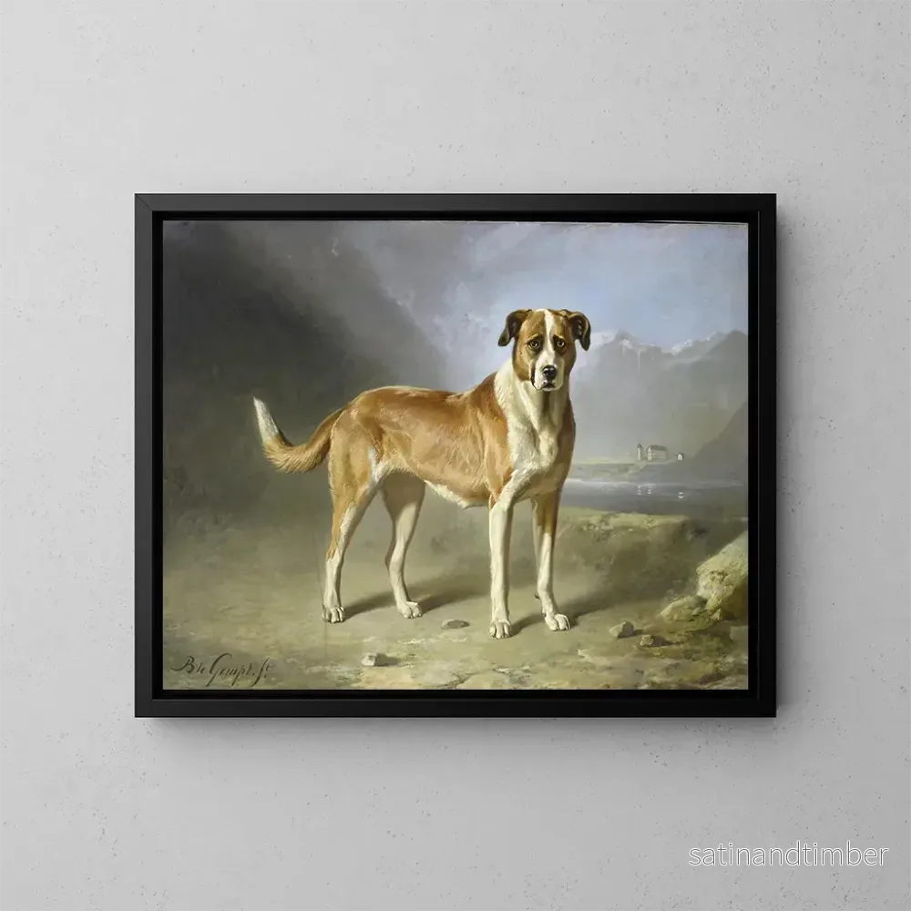 Reproduktion av målningen av Saint-Bernard-hunden - Bernard te Gempt
