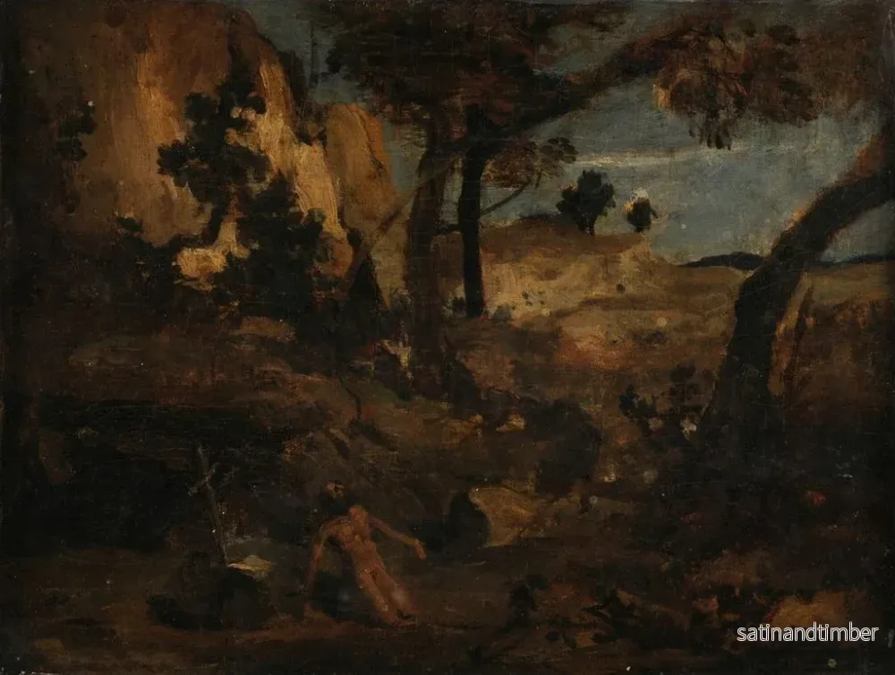 Reproduktion av målningen av Saint Jérôme - Jean-Baptiste-Camille Corot - Bild 2