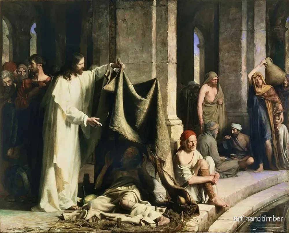 Reproduktion av målningen Le Christ guérissant à la piscine de Bethesda - Carl Bloch - Bild 2