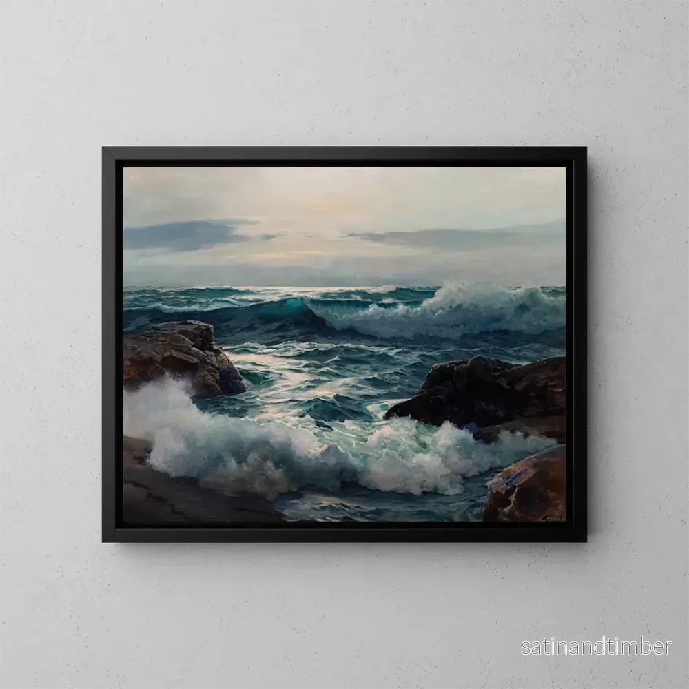 Reproduktion av målningen La mer envahissante - Frederick Judd Waugh