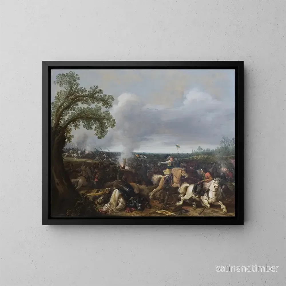 Reproduktion av målningen av kung Gustaf II Adolf av Sverige vid slaget vid Lützen, 16 november 1632 - Jan Asselijn