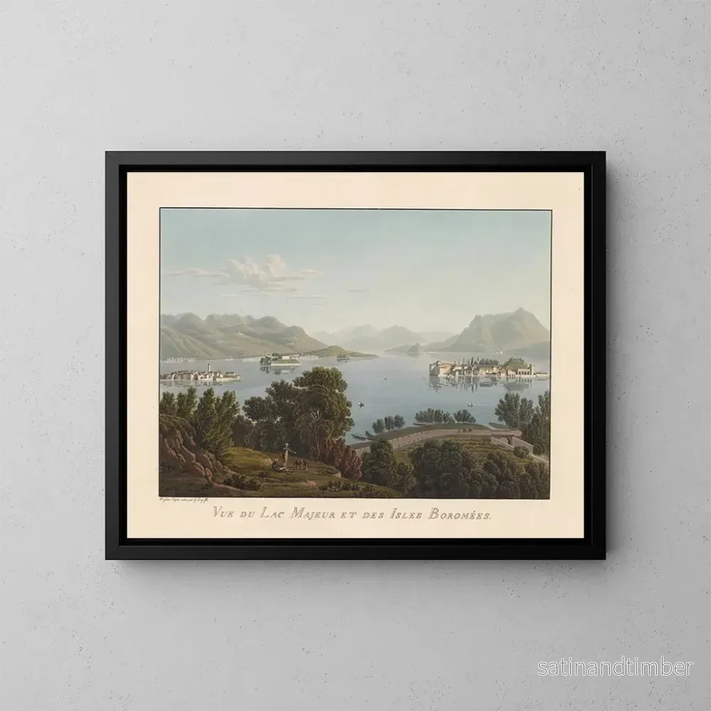 Reproduktion av målningen Vue du lac Majeur et des îles Borromées - Gabriel Lory le Jeune