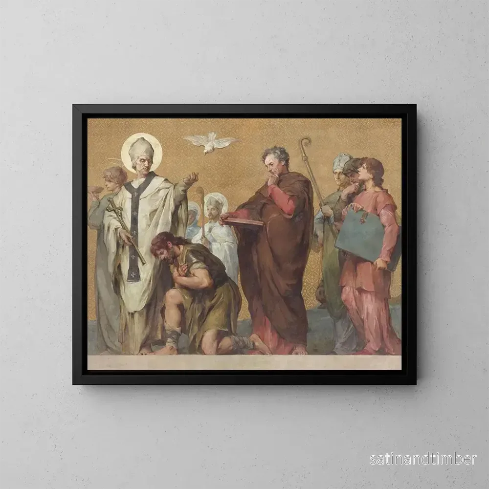 Reproduktion av målningen Procession carolingienne - Henri Léopold Lévy